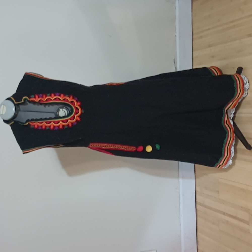 Vintage wool Bulgarian or eastern european traditional dress size large